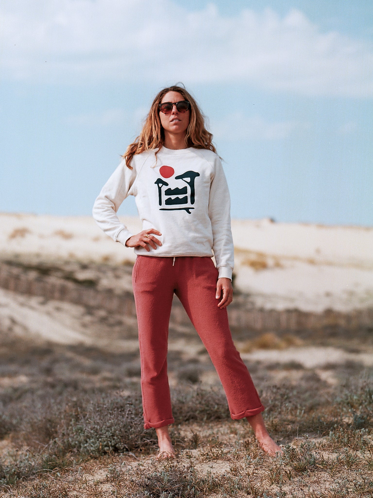 HOME Sweat raglan beige femme