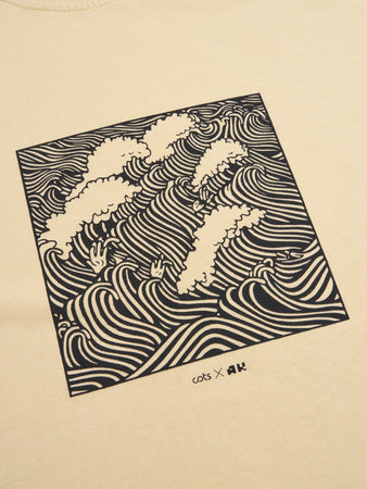 AK WAVES BOXY T-shirt jaune