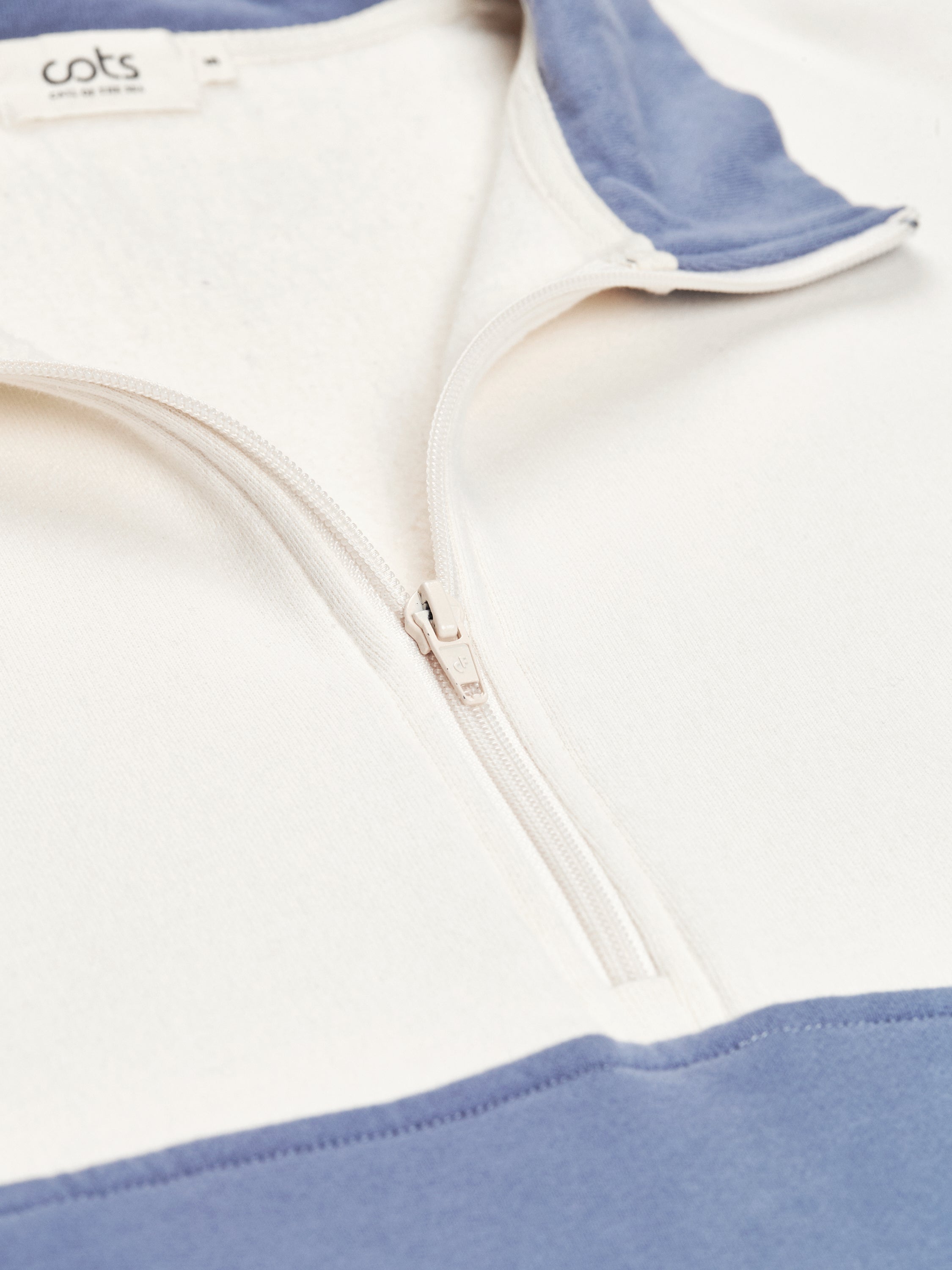 COTS Quarter-zip beige / blue femme