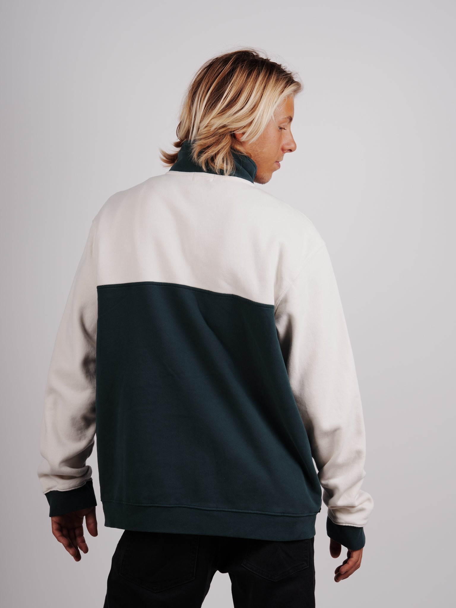 COTS Quarter-zip beige / forêt