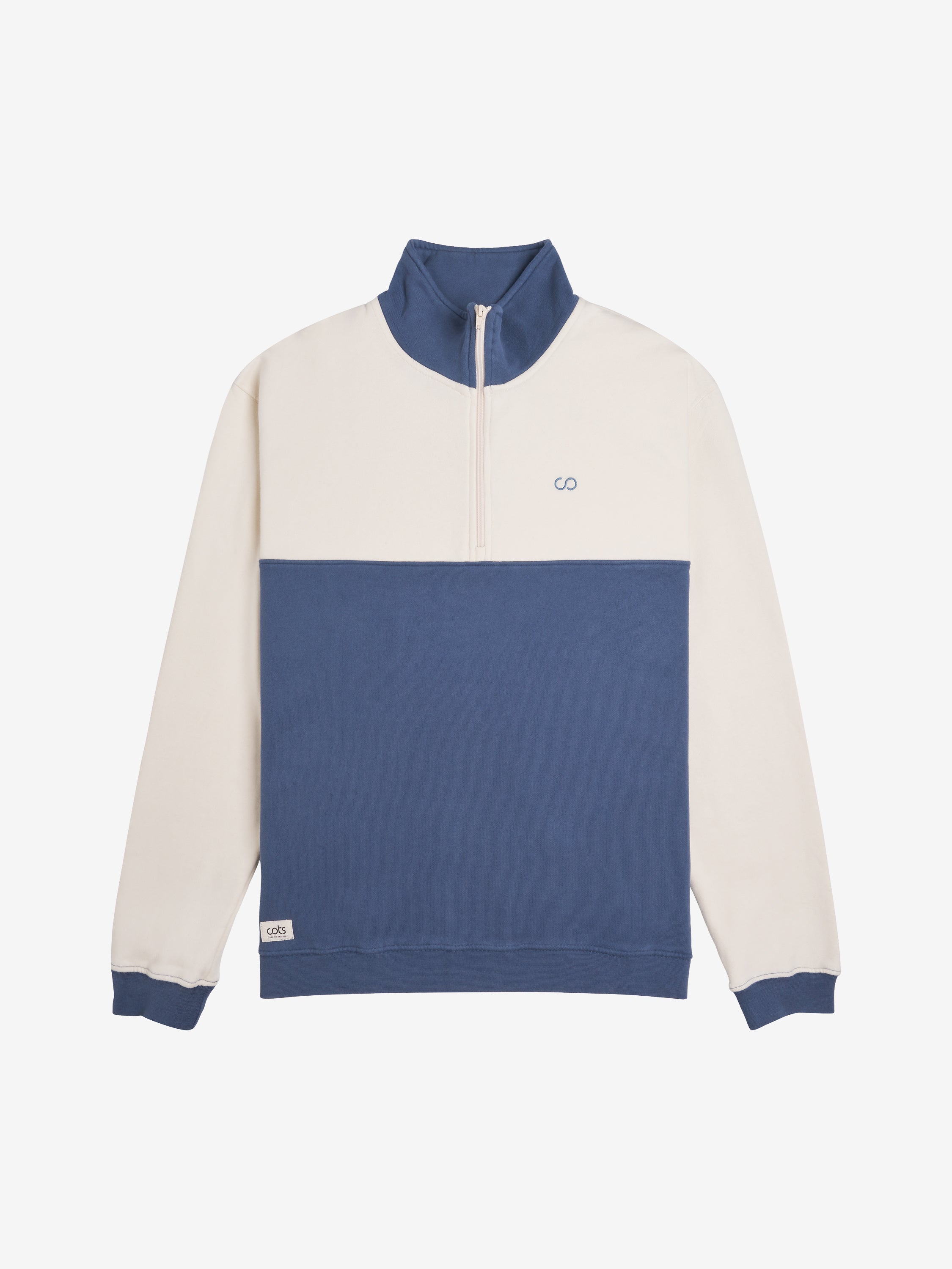 COTS Quarter-zip beige / medium blue