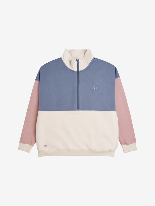 COTS Quarter-zip beige / rose / blue femme