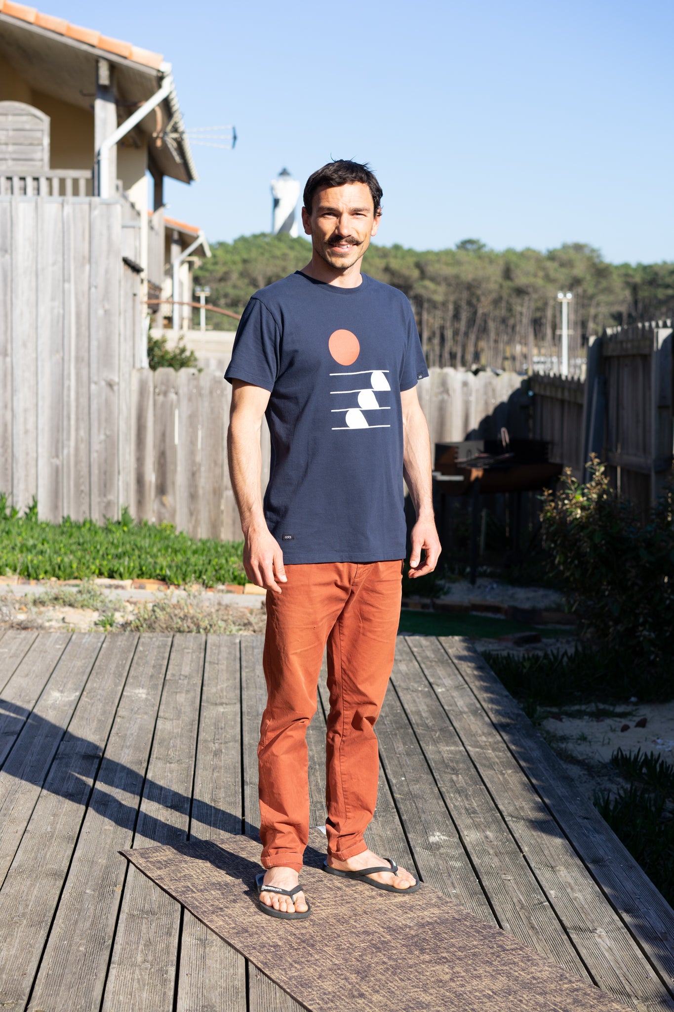 SUNRISE NAVY - T-shirt en coton biologique
