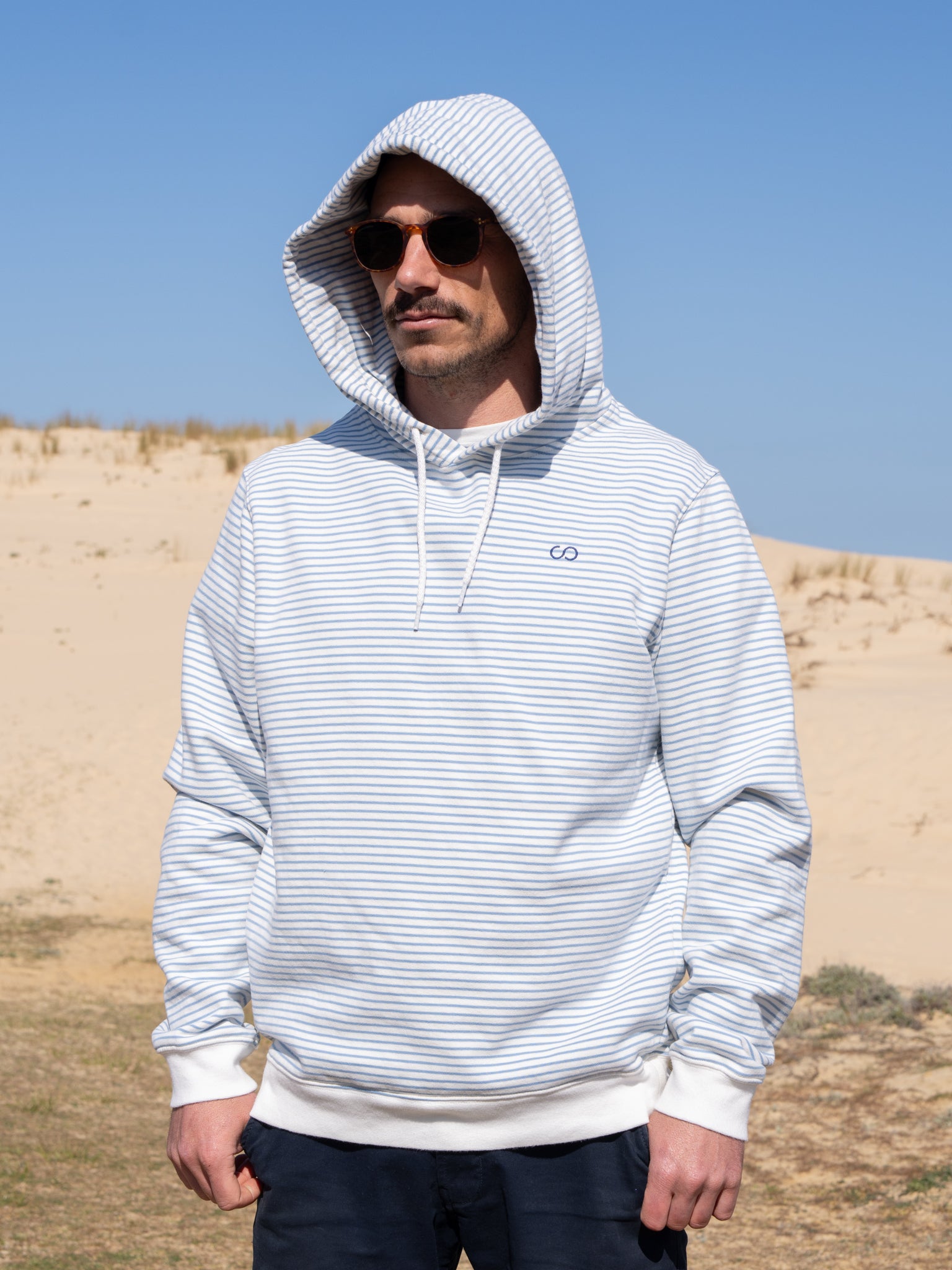 Hoodie RAYURES Bleu