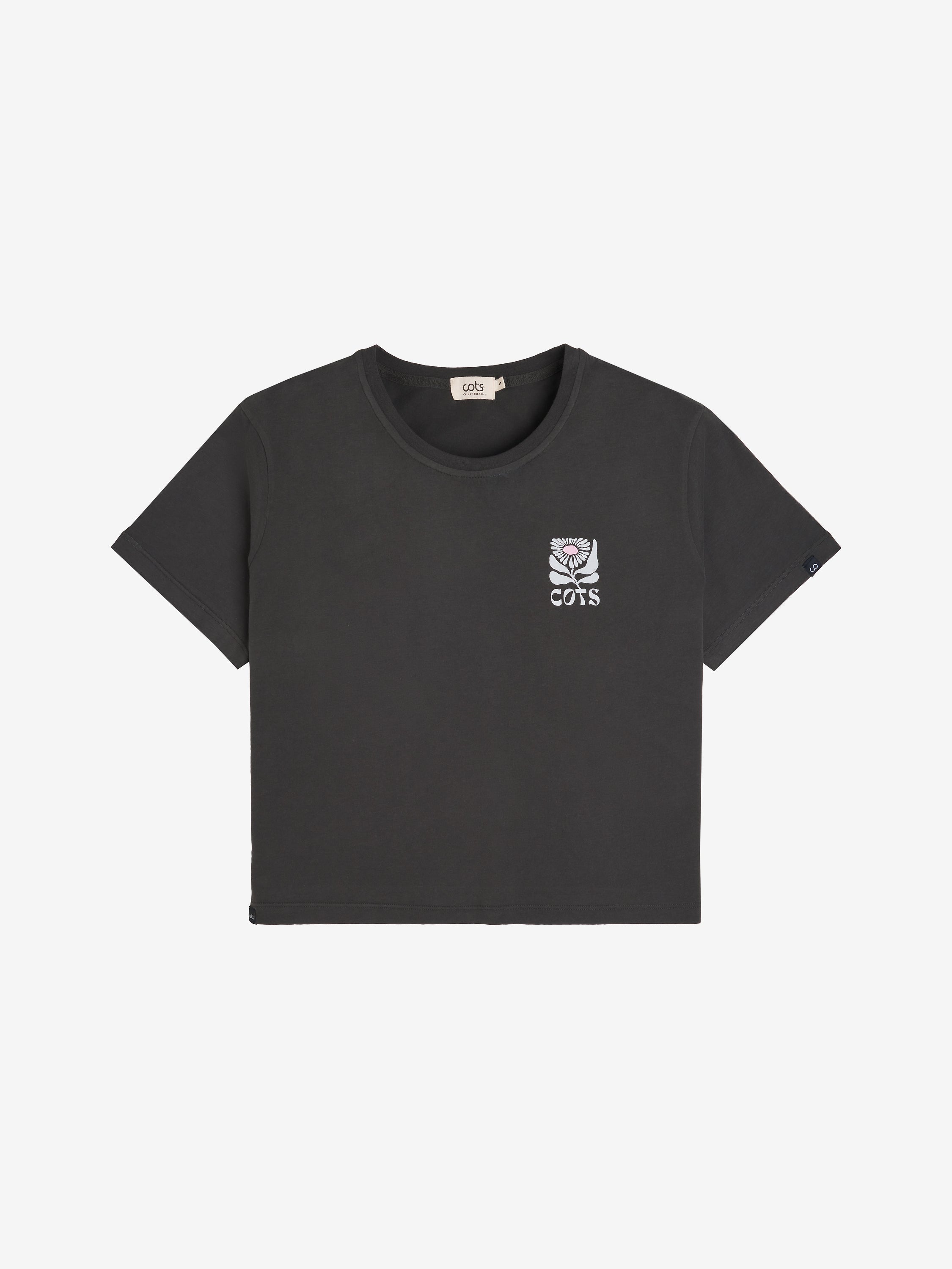 FLOWER T-shirt anthracite femme
