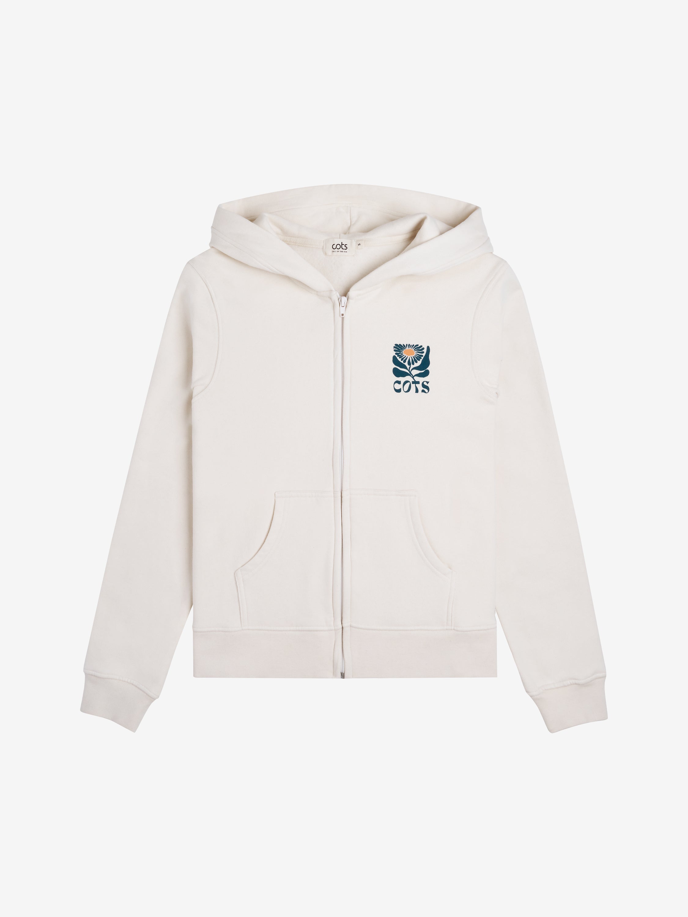 FLOWER Zip Hoodie beige femme