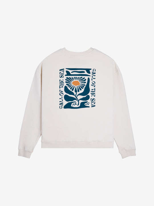 FLOWER Sweat raglan beige femme