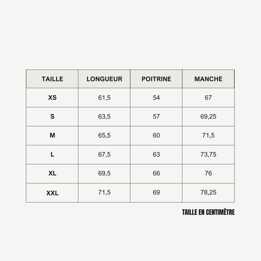 Guide des tailles