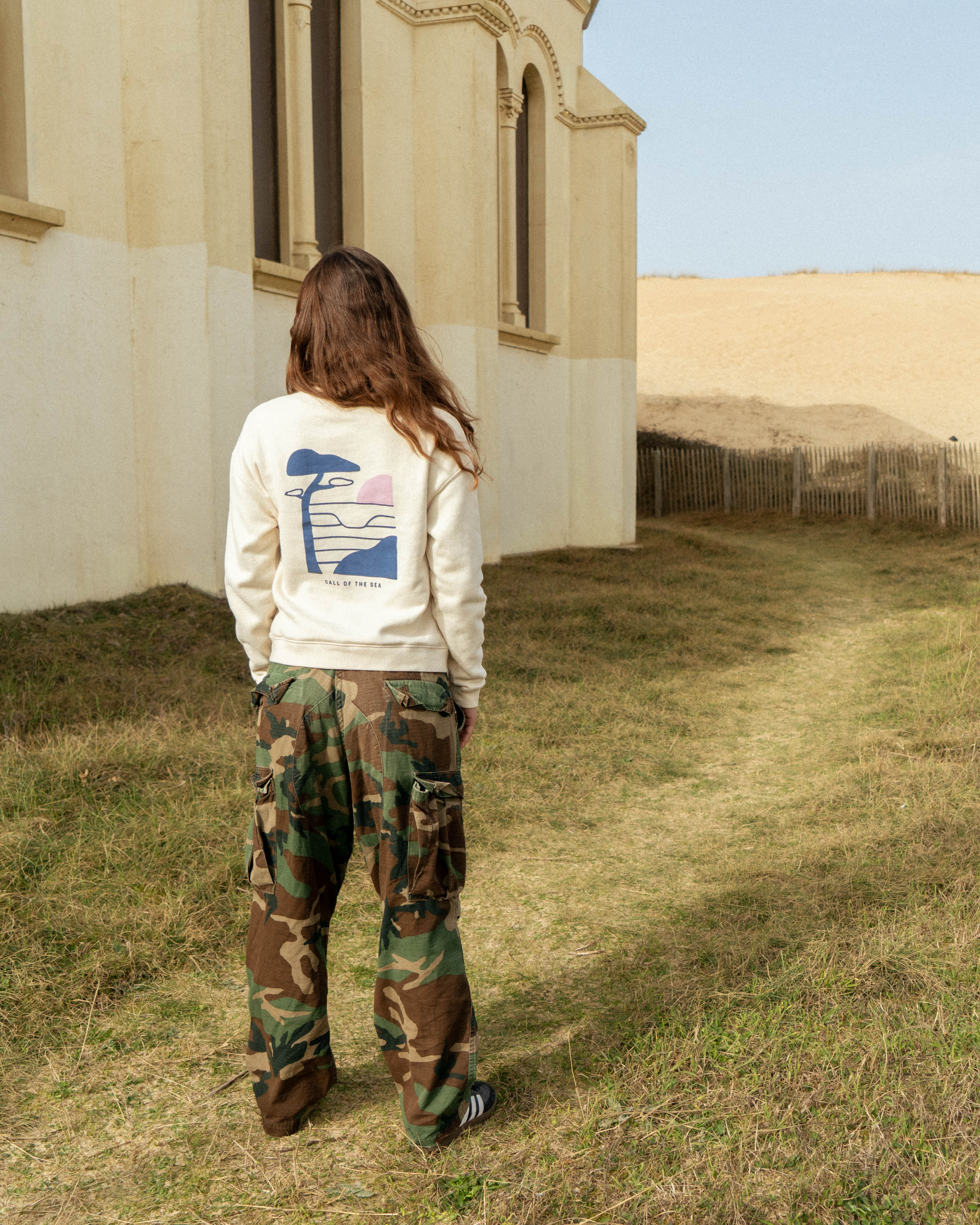 PAYSAGES Sweat raglan beige femme