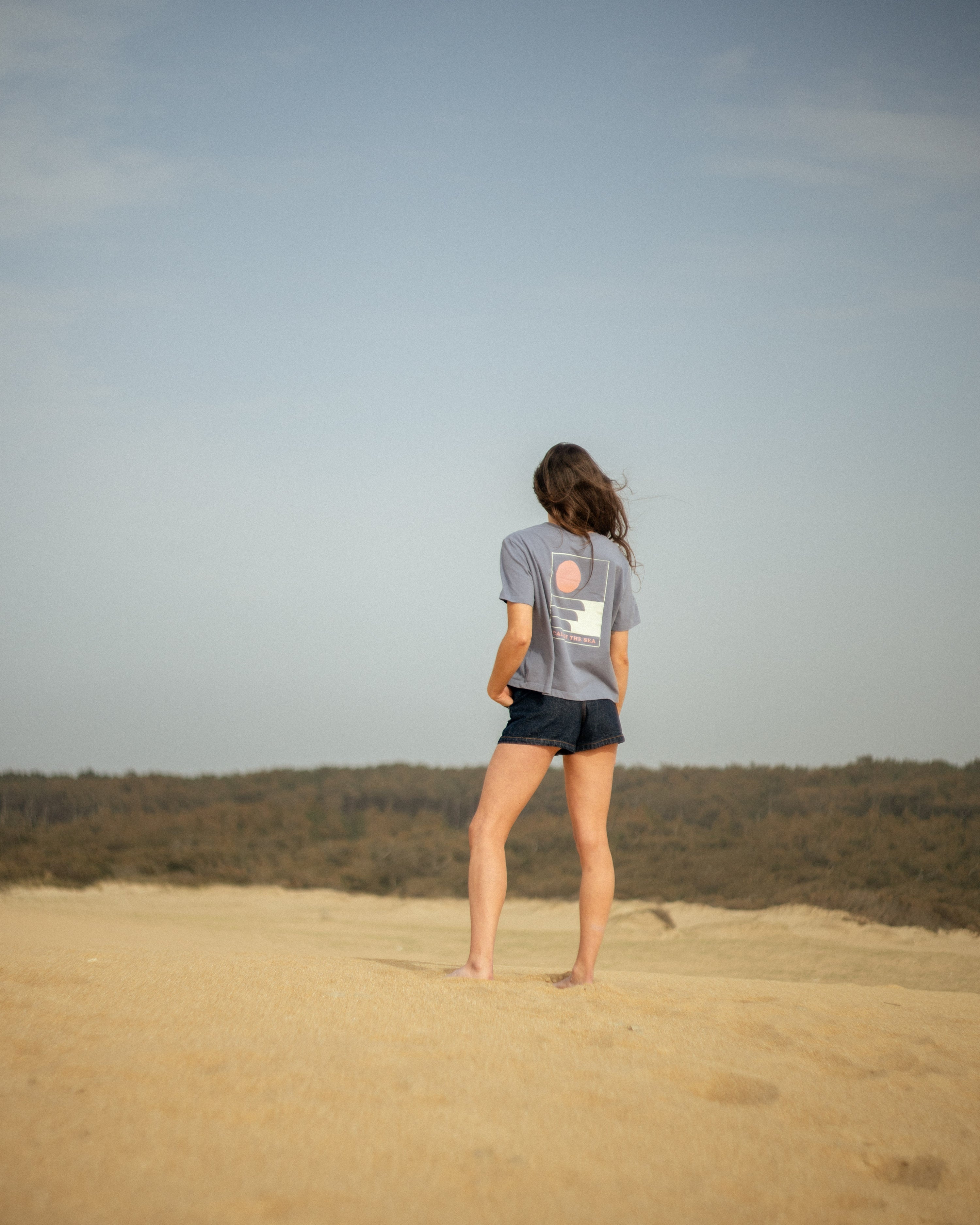 HORIZON T-shirt iron blue femme