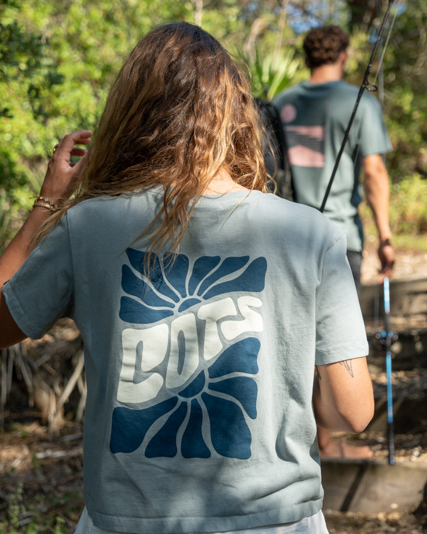 ORGANIC T-shirt steel blue femme