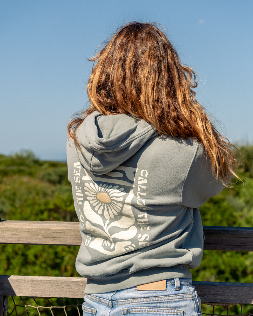 FLOWER Hoodie steel blue femme