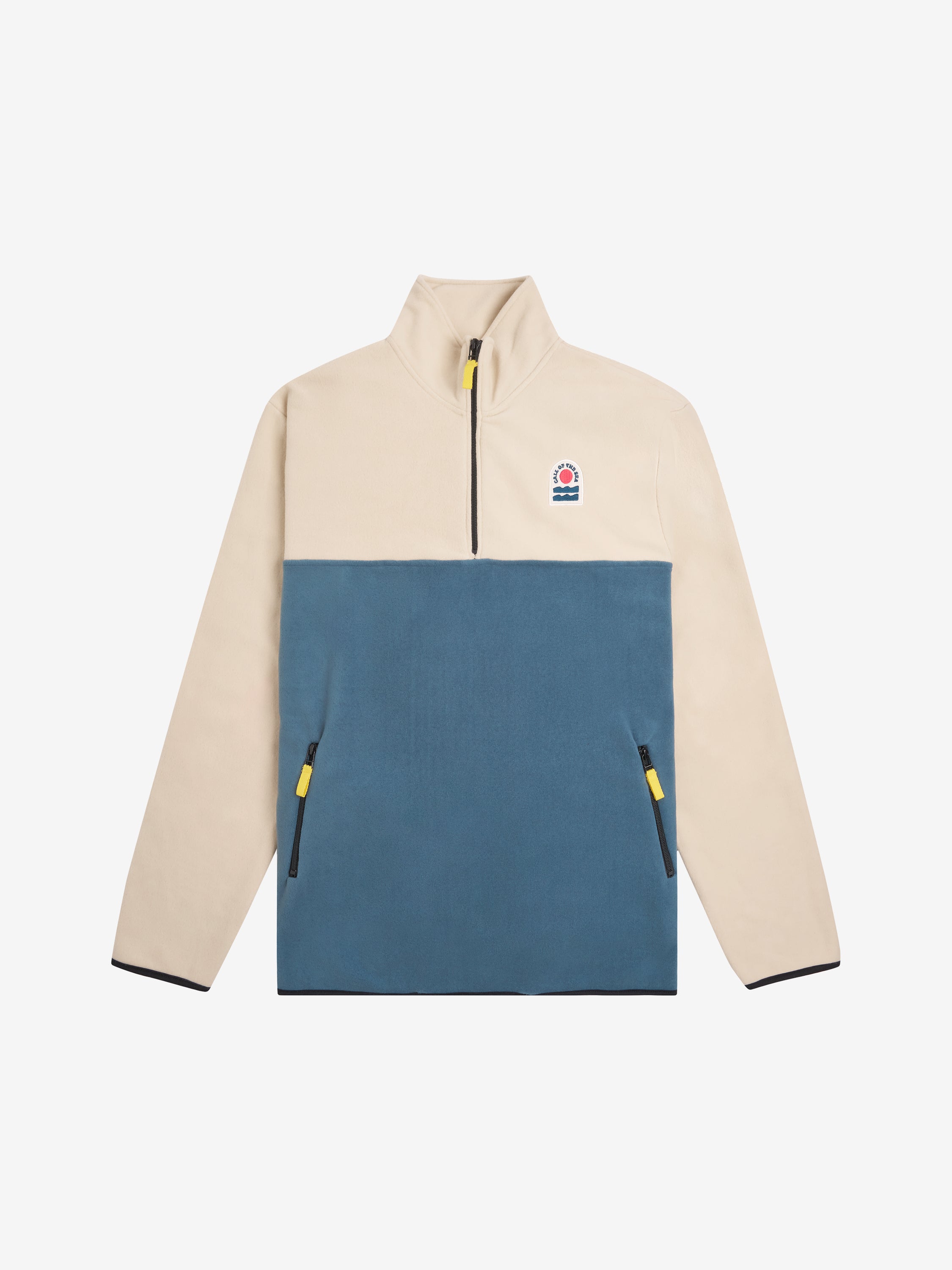 POLAIRE Sweat zip beige duck blue